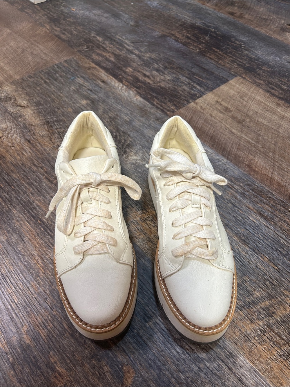 Classic Cream Women's Lace-Up Sneakers